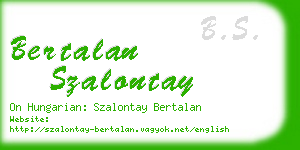 bertalan szalontay business card